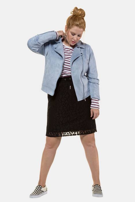 Jas, bikerlook, asymmetrisce rits, 2 ritszakken