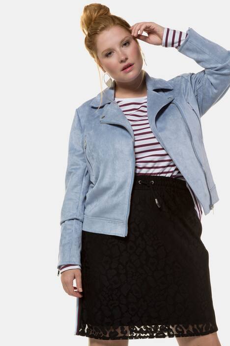Jas, bikerlook, asymmetrisce rits, 2 ritszakken