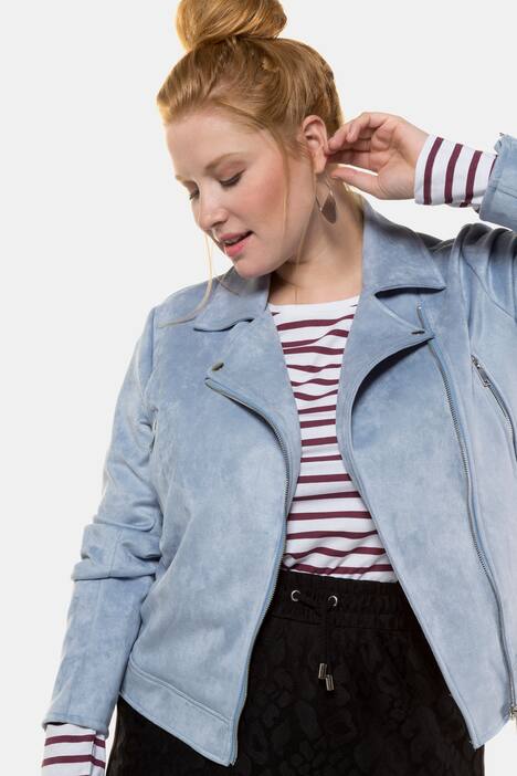 Jas, bikerlook, asymmetrisce rits, 2 ritszakken