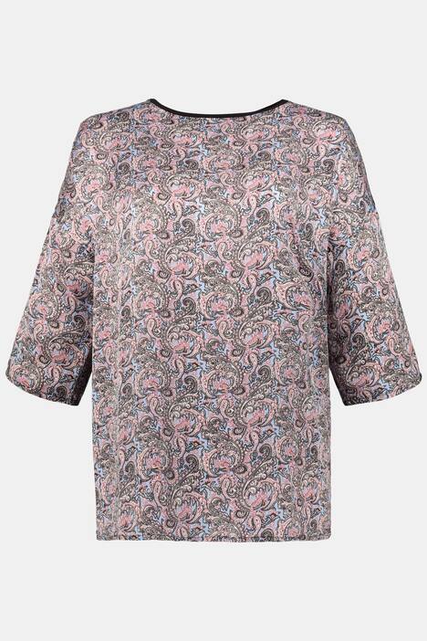 Shirt, Web mit Raubkatzen-Muster, Jersey-Rücken, 3/4-Ärmel