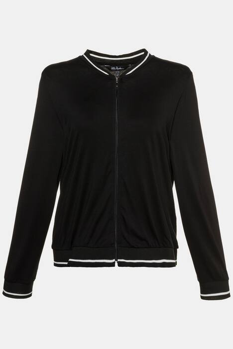 Homewear-Blouson, Streifen-Bündchen, Reißverschluss