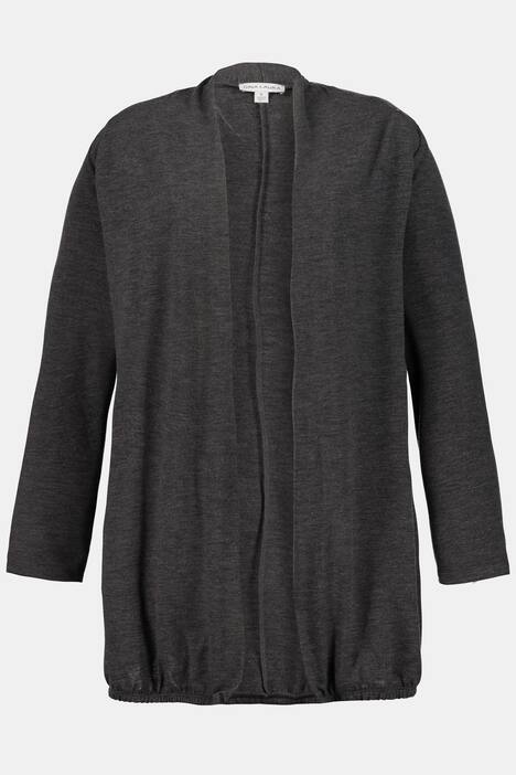 Strickjacke, Schalkragen, lange Form, elastischer Saum