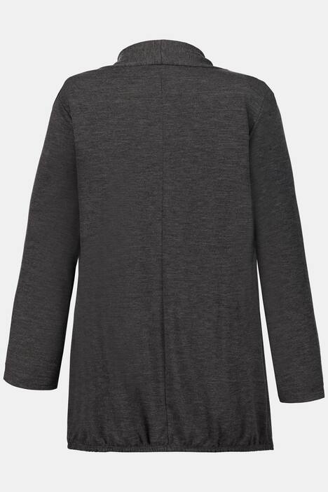 Strickjacke, Schalkragen, lange Form, elastischer Saum