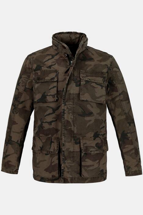 Jacke, Camouflage, Kapuzenkragen, Multi-Pocket