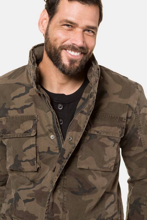 Jacke, Camouflage, Kapuzenkragen, Multi-Pocket