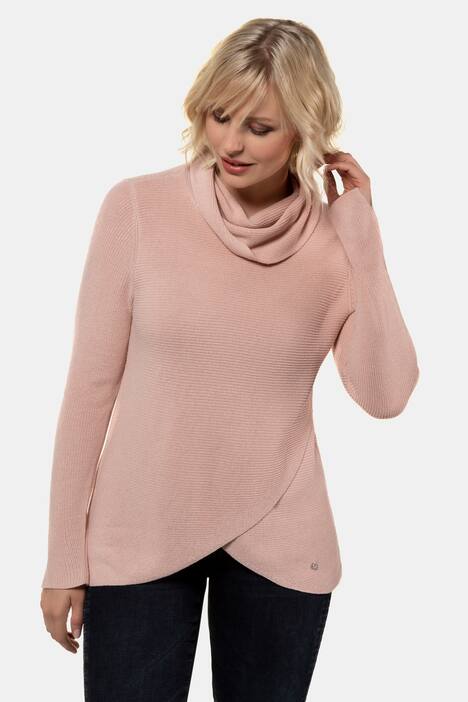 Pullover, Rollkragen, Lagenoptik, Querrippen