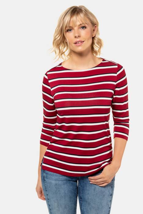 Shirt, gestreift, Rundhalsausschnitt, 3/4-Ärmel