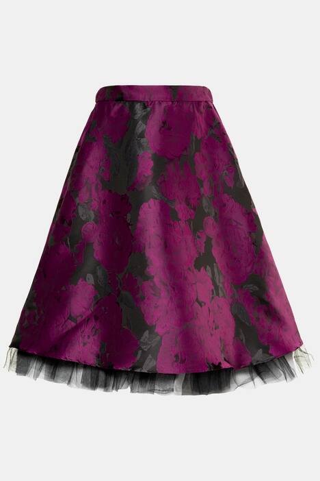 Rock aus luxuriösem Blütenjacquard im Petticoatlook