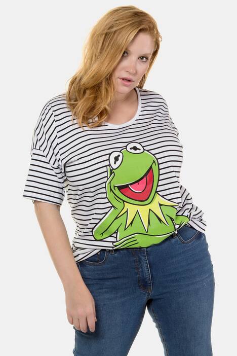 Shirt, Kermit, oversized, geringelt, Halbarm