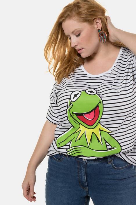 Shirt, Kermit, oversized, geringelt, Halbarm