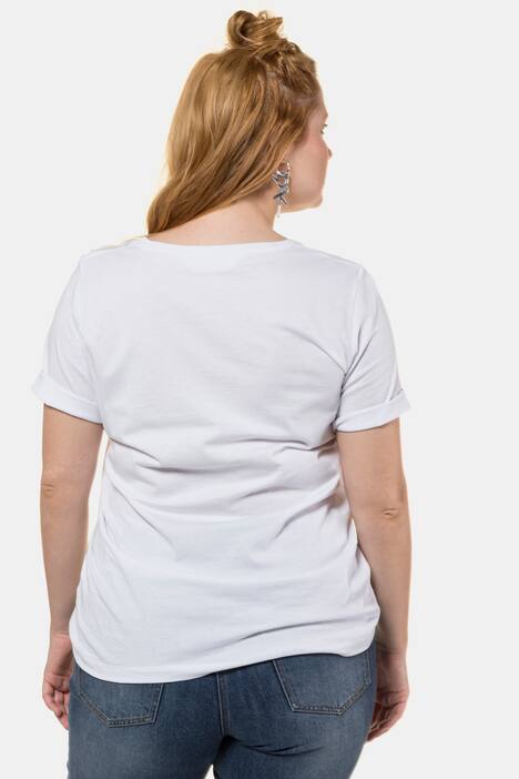 Shirt, 'LA' aus weichem Webpelz mit Perlen, Halbarm