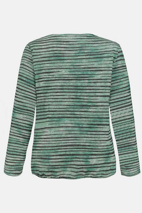 Sweatshirt, Ringel, Schriftmotiv, Saum-Tunnelzug