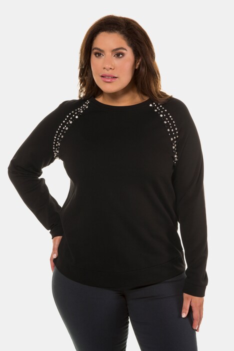 Sweatshirt, Glitzerstein-Nähte, Raglanärmel