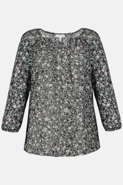 Shirt, geblümter Ausbrennerjersey, 3/4-Ärmel