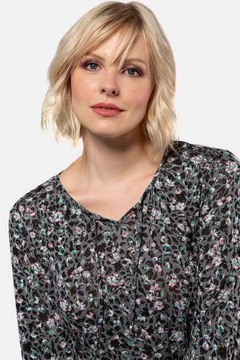 Shirt, geblümter Ausbrennerjersey, 3/4-Ärmel