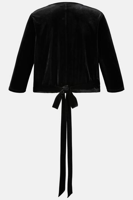 Wickelshirt aus hochwertigem Samtjersey, Bolero-Form