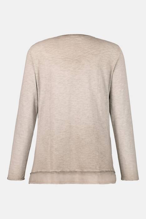 Sequin Stars Cold Dye Long Sleeve Cotton Knit Tee