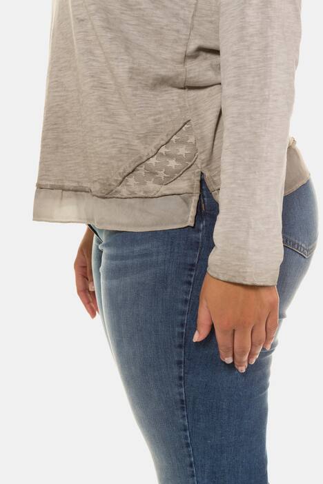Sequin Stars Cold Dye Long Sleeve Cotton Knit Tee