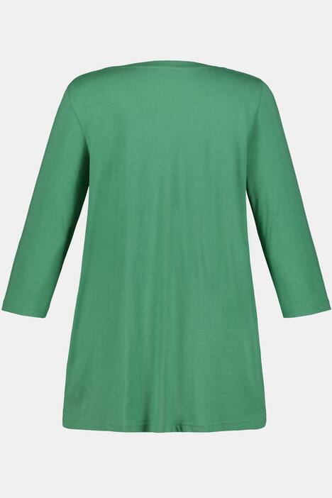 Shirt, V-Ausschnitt, A-Linie, Stickerei, 3/4-Arm