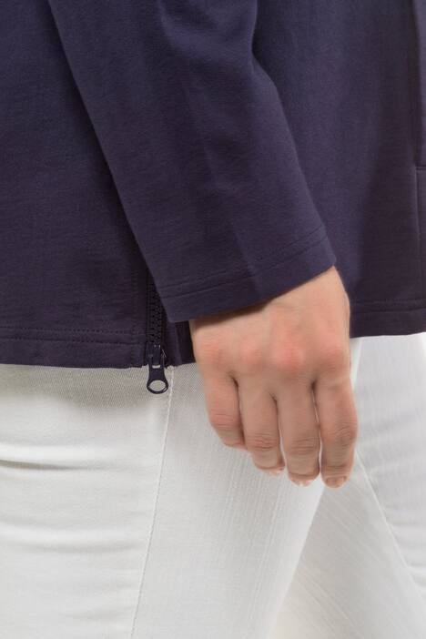 Zip Front Hooded Cotton Sweatshirt