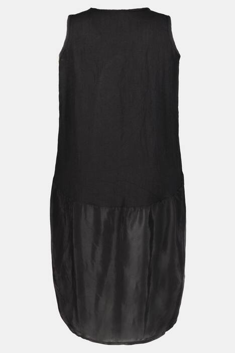 Kleid, Chiffon-Einsatz, Blüten-Motiv, gerundeter Saum, ärmellos