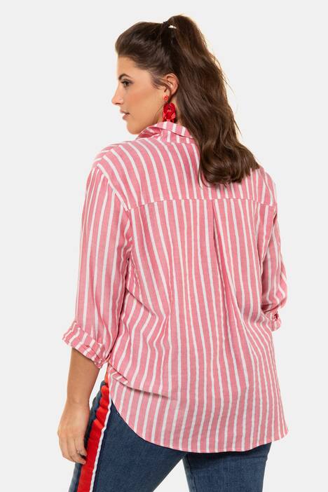 Metallic Stripe Button Front Blouse