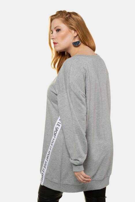 Sweater, extra lang, Statement-Bänder, Langarm