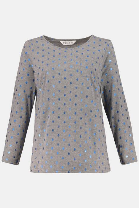 Shirt, Metallic-Dots, Langarm