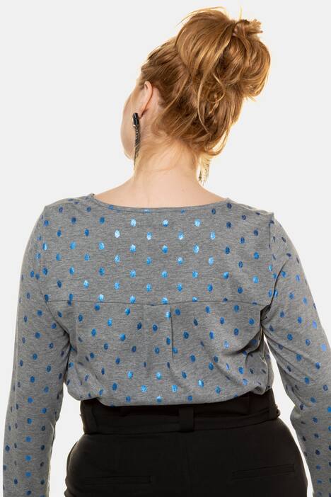 Shirt, Metallic-Dots, Langarm