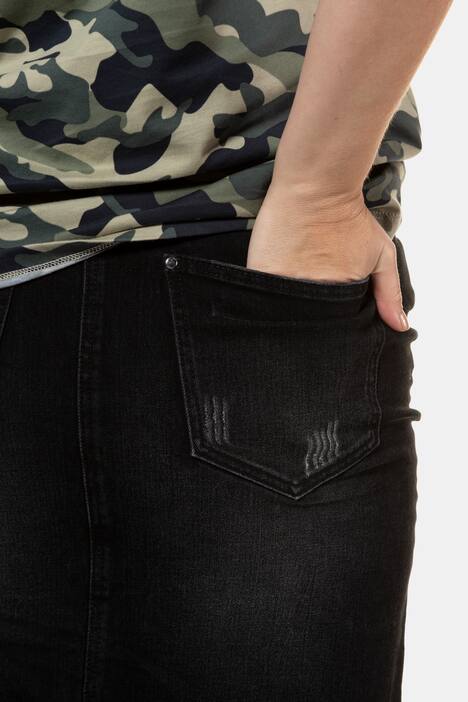 Rock, Jeans, Fransensaum, 5-Pocket, gerade