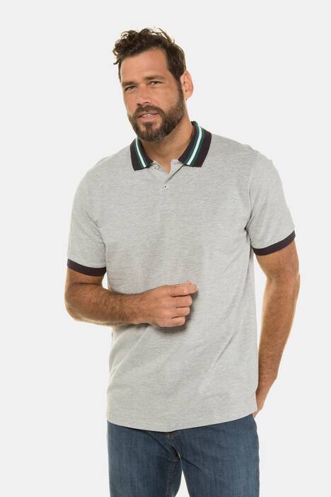 Poloshirt, Piqué, Streifenkragen, Halbarm