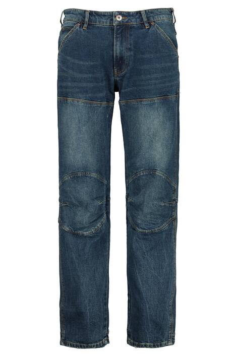 Knee Patch Tapered Fit Stretch Jeans