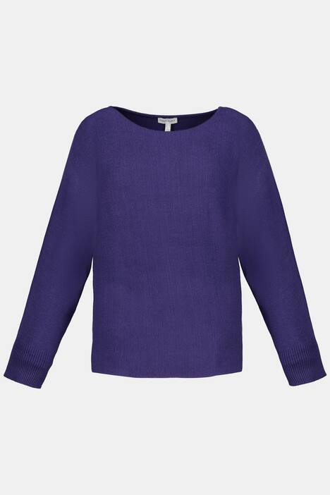 Pullover, Querstrick, Fledermausarm, U-Boot-Ausschnitt