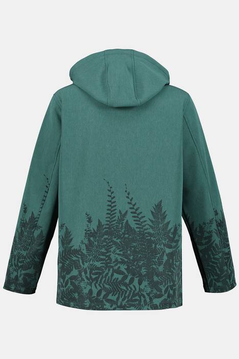Softshelljacke, Farnmotiv, Fleecefutter, Kinnschutz