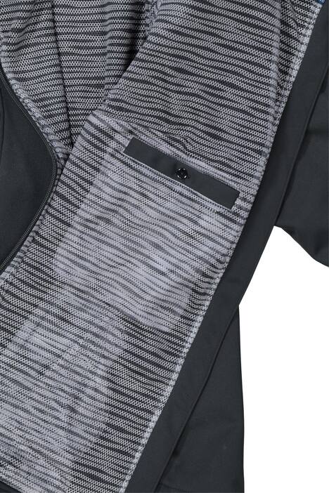 Softshelljacke, Lack-Linien, Meshfutter, Saumtunnelzug