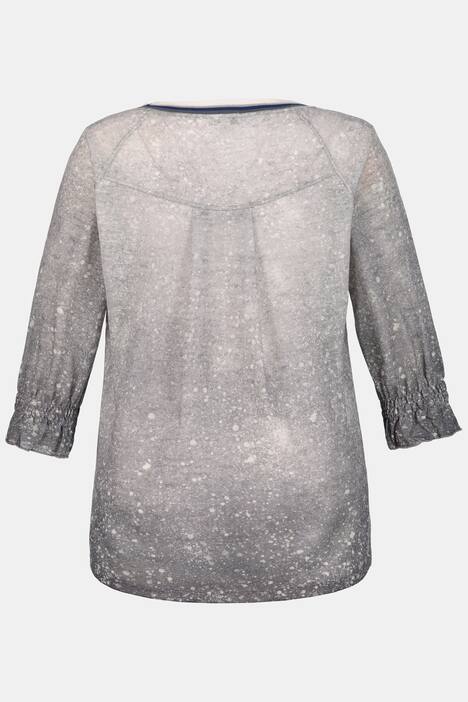 Shirt, verzierter Schriftzug, Streifenbündchen, 3/4-Arm