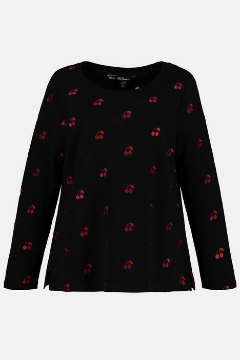Sweatshirt, Kirsch-Stickerei, Regular, Fleeceinnenseite