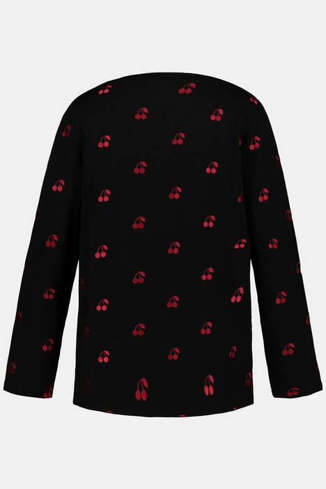Sweatshirt, Kirsch-Stickerei, Regular, Fleeceinnenseite