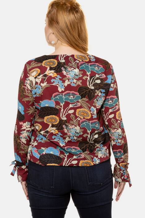Bluse, geblümt, Statement-Ärmel