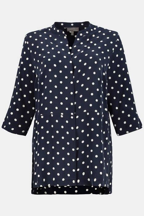 Bluse, Tupfendesign, Cupromix, hinten länger, selection
