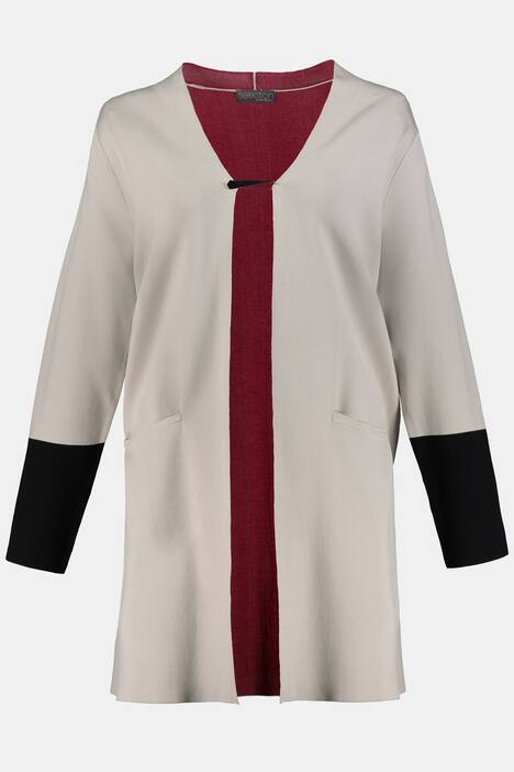 Longcardigan, Doubleface-Strick, offene Form, selection