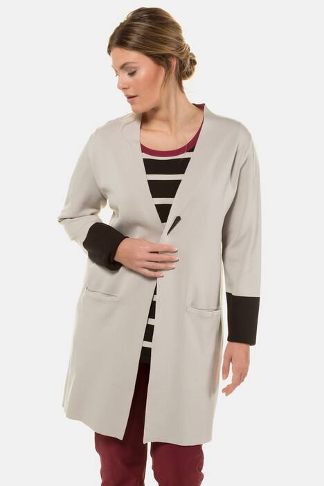 Longcardigan, Doubleface-Strick, offene Form, selection