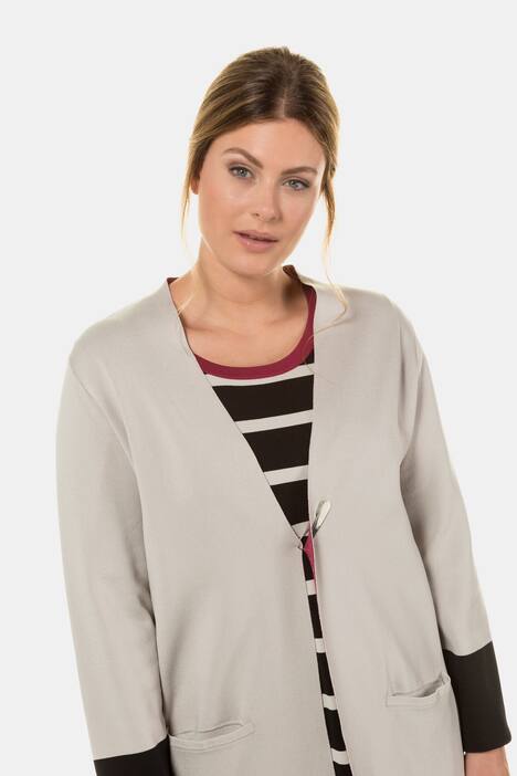 Longcardigan, Doubleface-Strick, offene Form, selection
