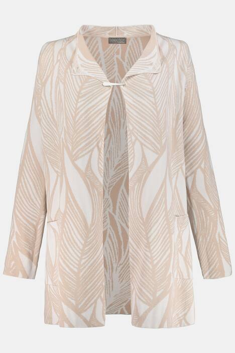 Jacquard-Cardigan, XL-Blattmuster, Ziernadel, selection