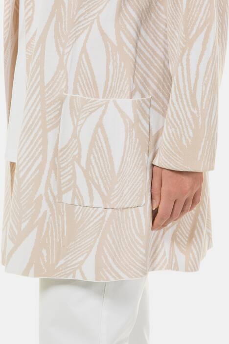 Jacquard-Cardigan, XL-Blattmuster, Ziernadel, selection