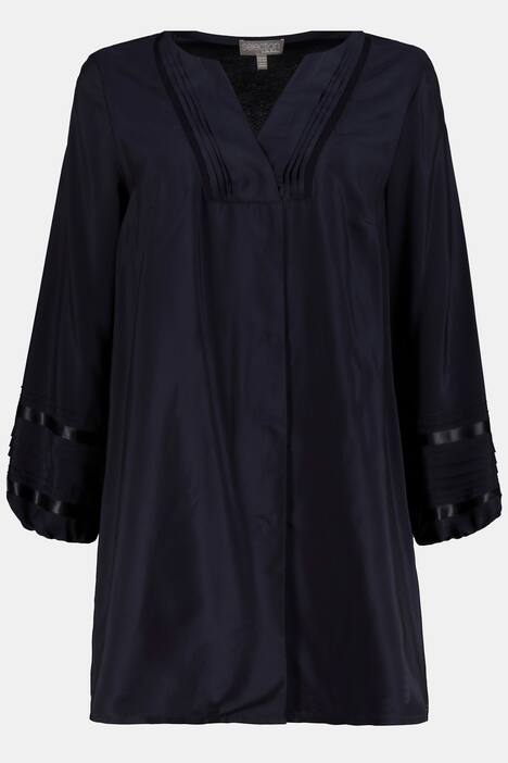 Longbluse, Zierfalten, Satineinsätze, selection