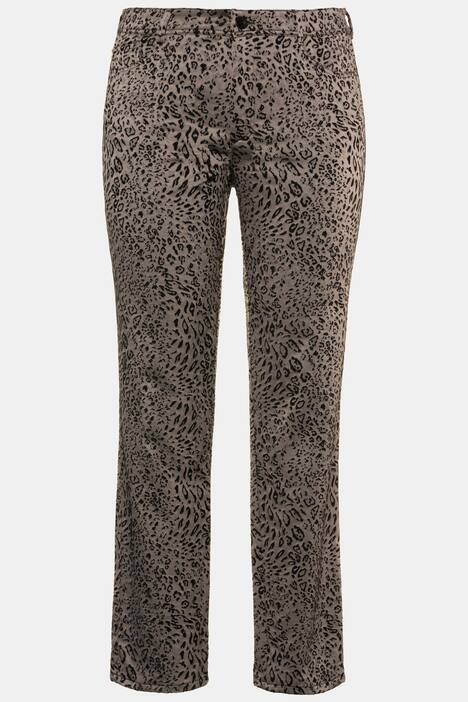 Hose Sophie, Leo-Jacquard, schmales Bein, selection
