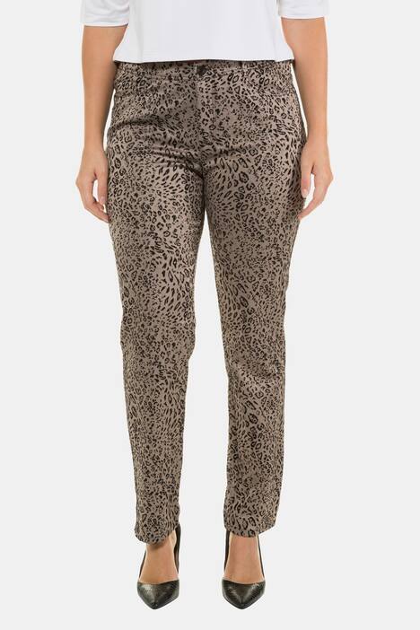 Hose Sophie, Leo-Jacquard, schmales Bein, selection