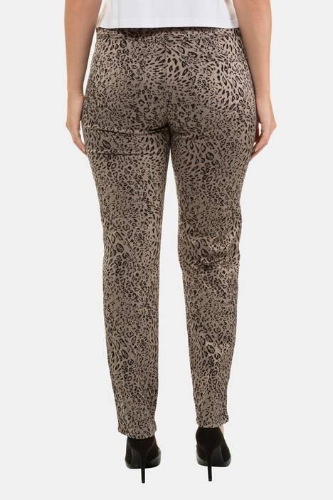 Hose Sophie, Leo-Jacquard, schmales Bein, selection