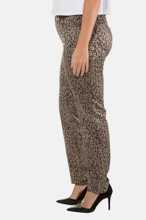 Hose Sophie, Leo-Jacquard, schmales Bein, selection